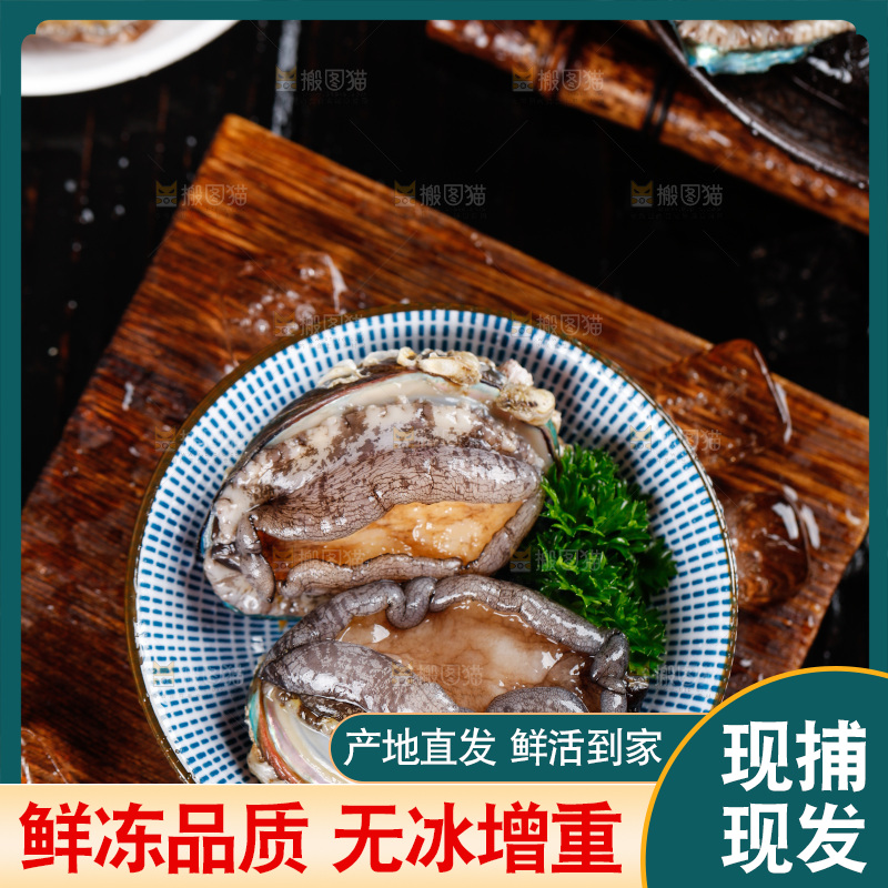深底上放着一盘鲍鱼