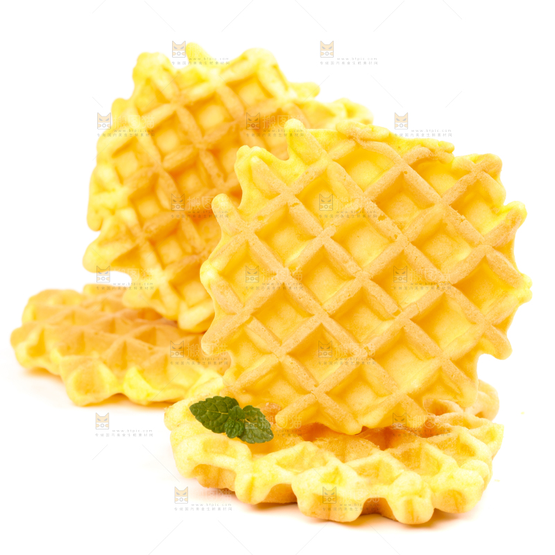 白底上的华夫饼干
