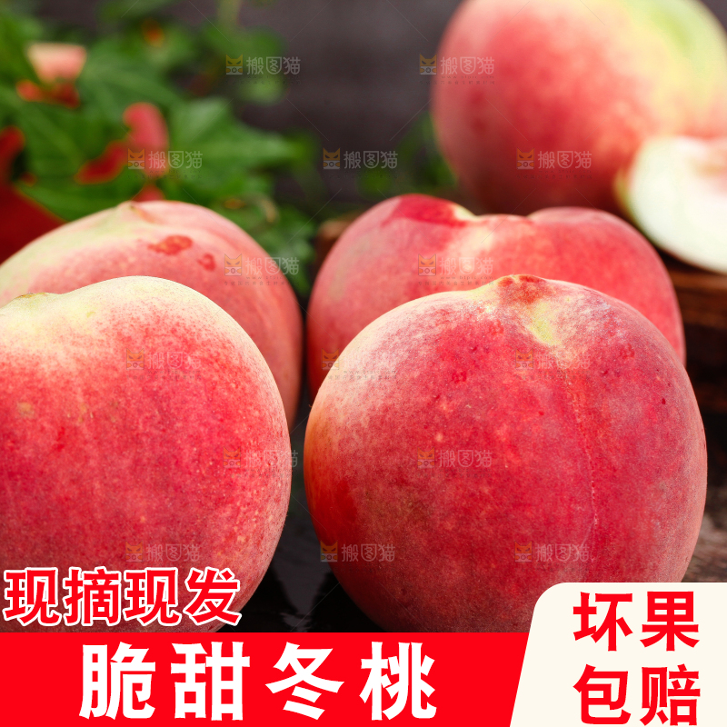 黑底上放着冬桃