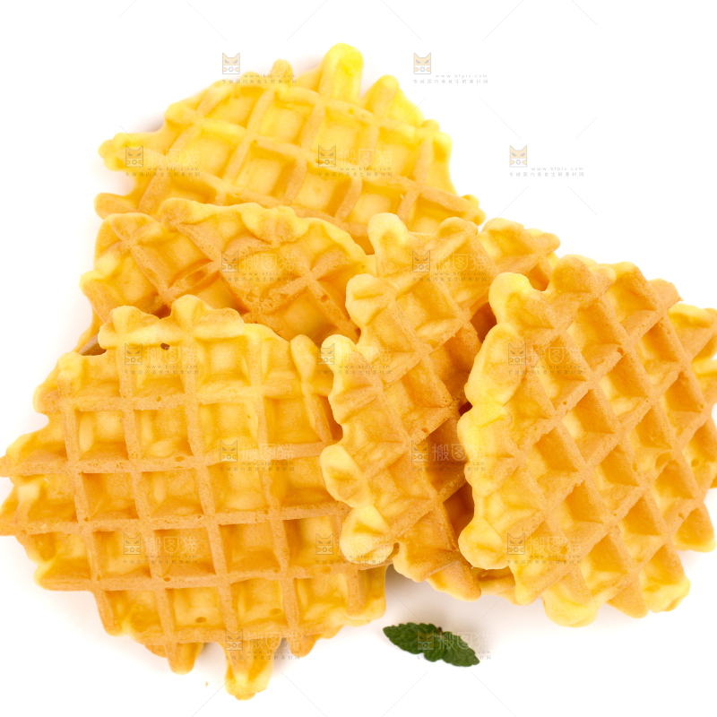 白底上的华夫饼干