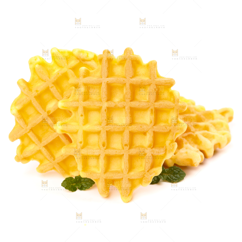 白底上的华夫饼
