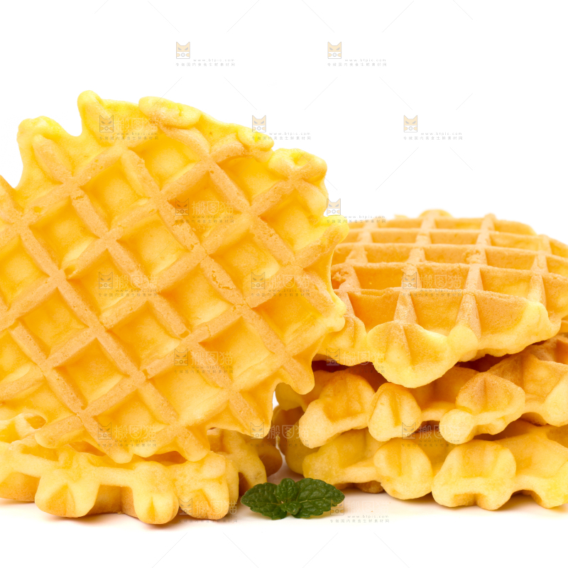 白底上的华夫饼干