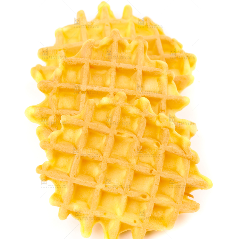 白底上的华夫饼