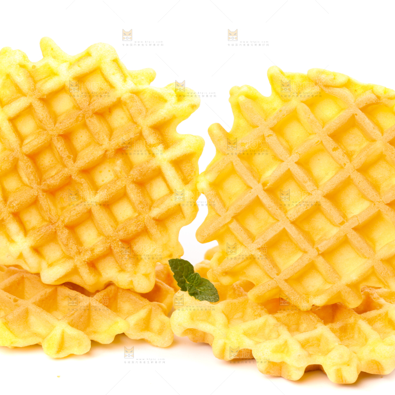 白底上的华夫饼
