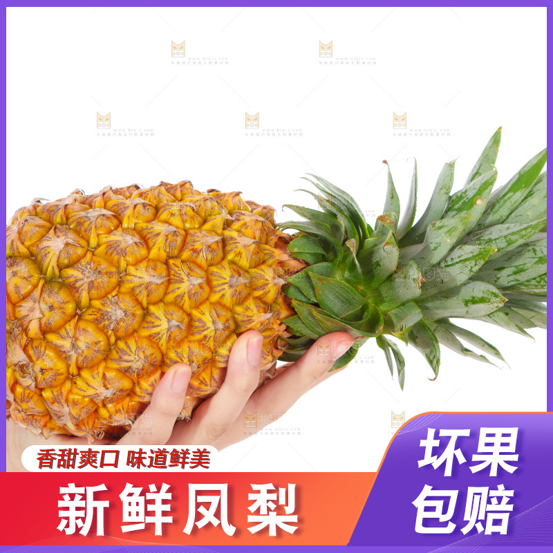 手上拿着凤梨