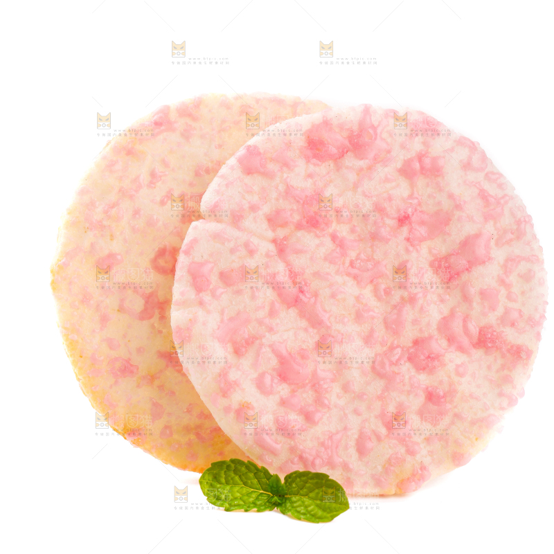 白底上放着雪饼