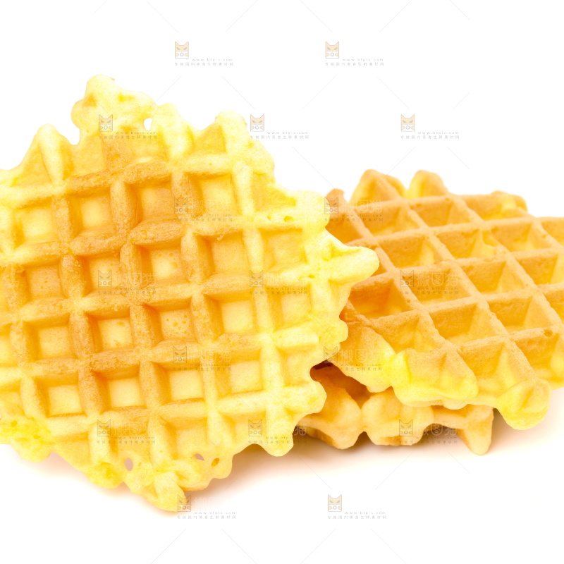 白底上的华夫饼