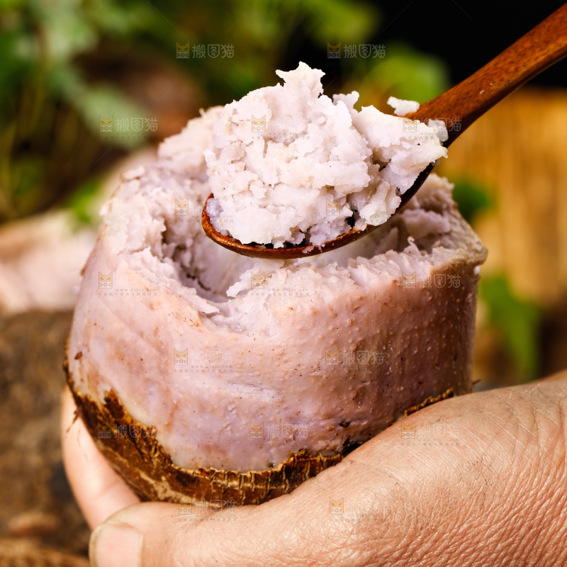手里拿着香芋头