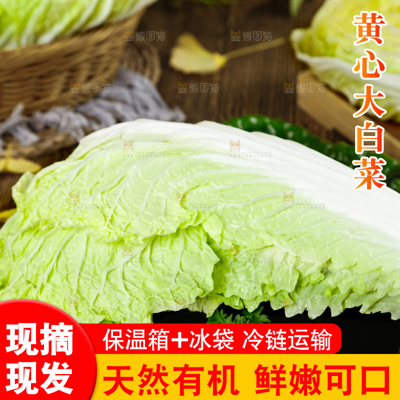 黑石板上的大白菜叶