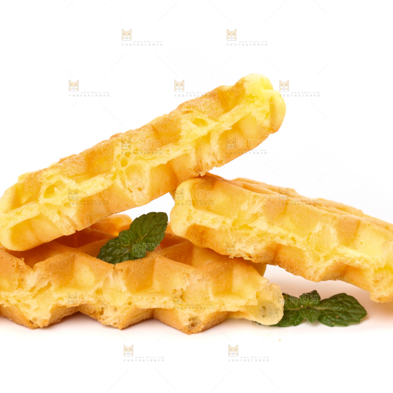 白底上的华夫饼干