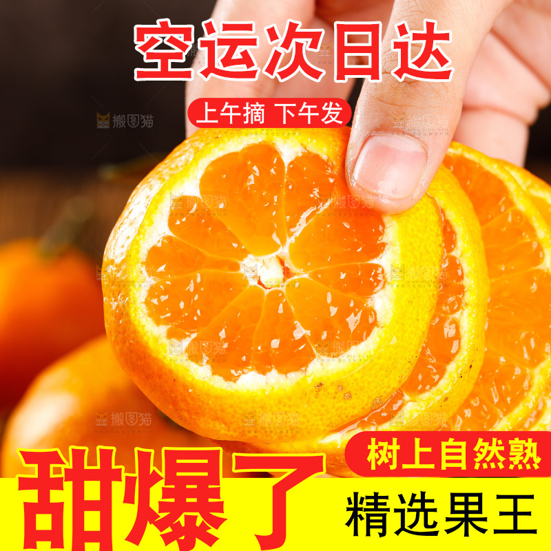 手里拿着橘子