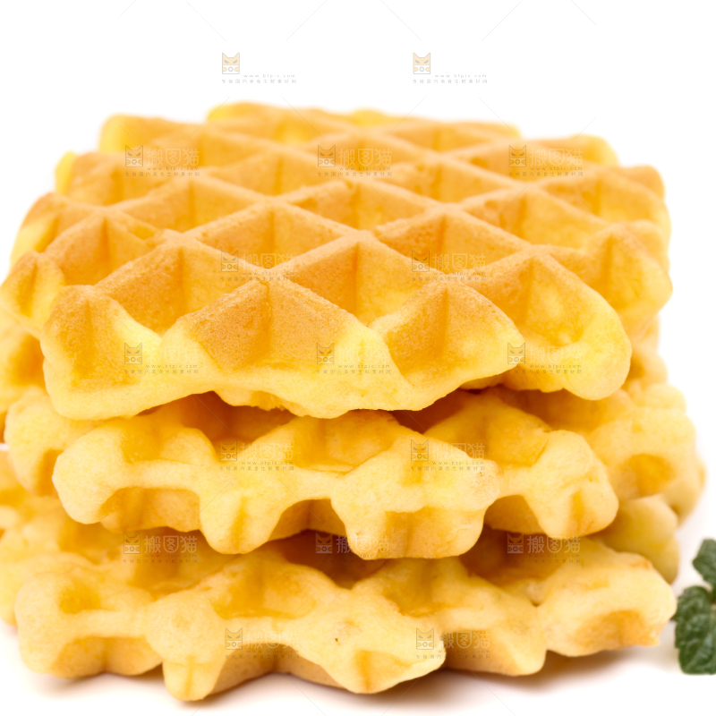 白底上的华夫饼