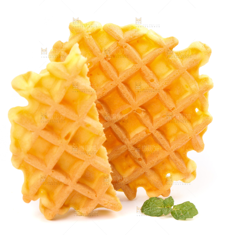 白底上的华夫饼干