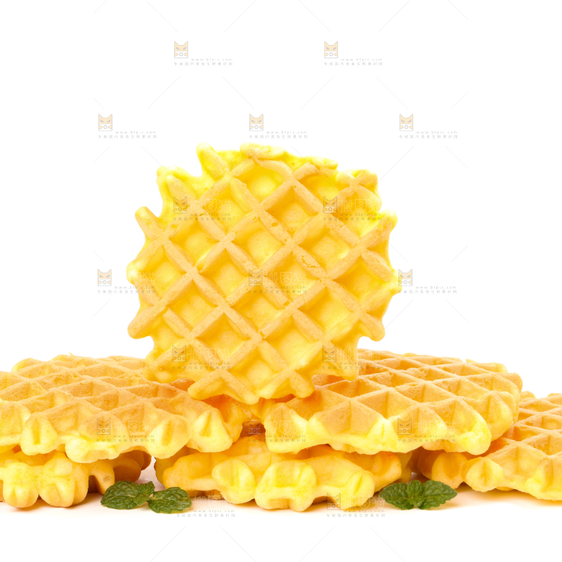 白底上的华夫饼干