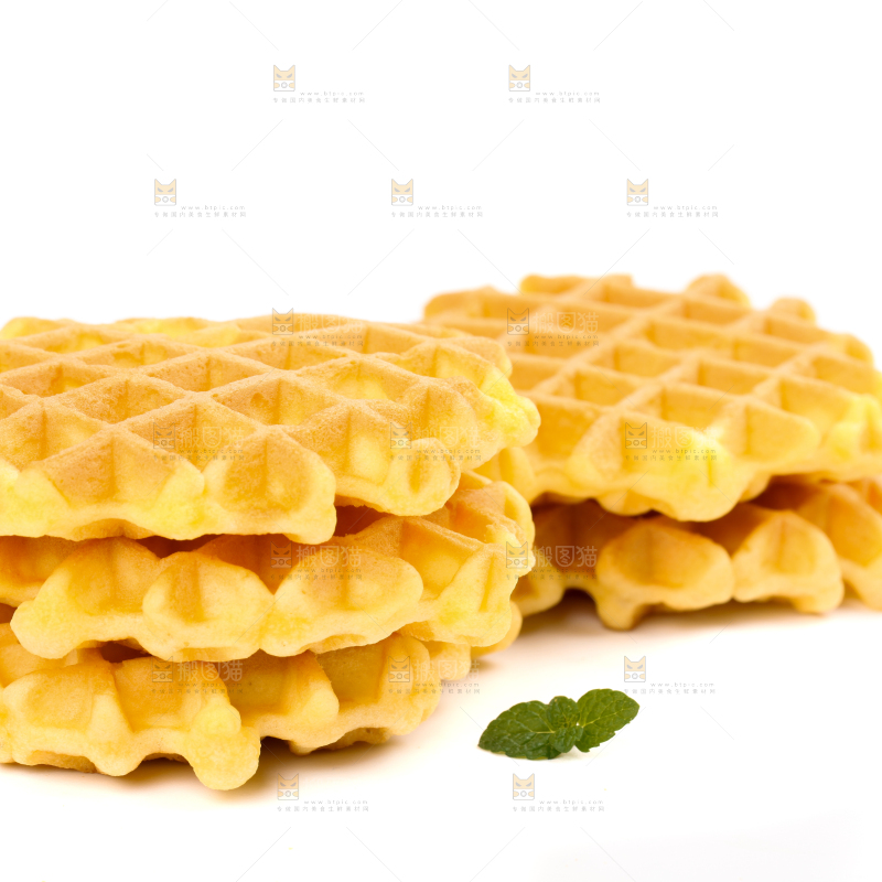 白底上的华夫饼干