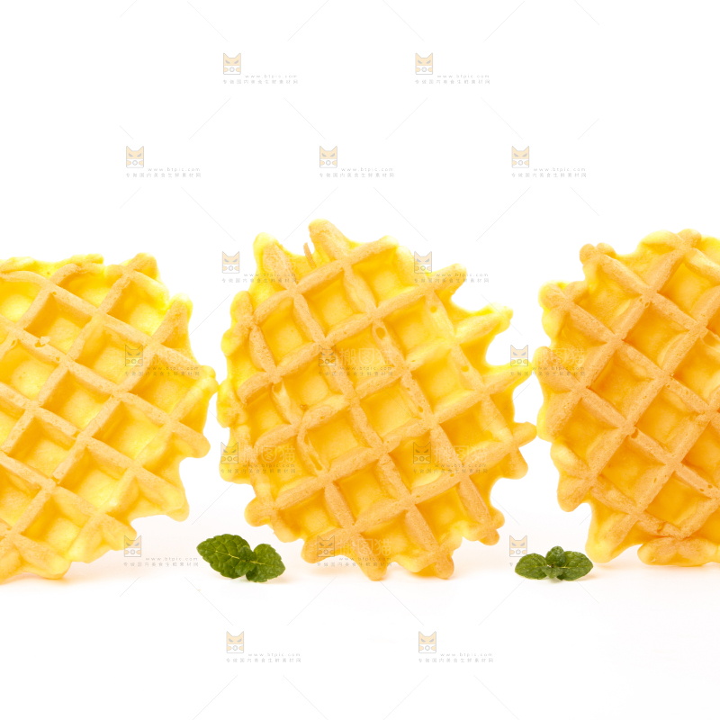白底上的华夫饼