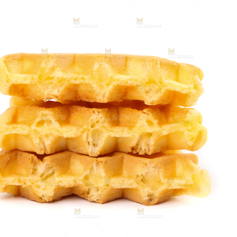 白底上的华夫饼干