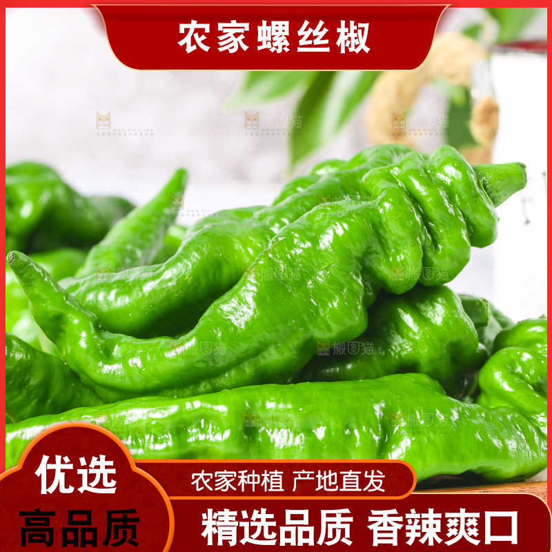 石板上放着一盘青辣椒