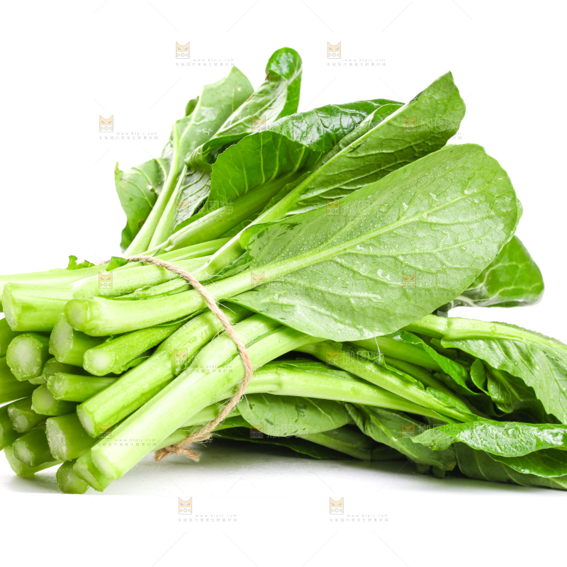 白底上放着菜苔