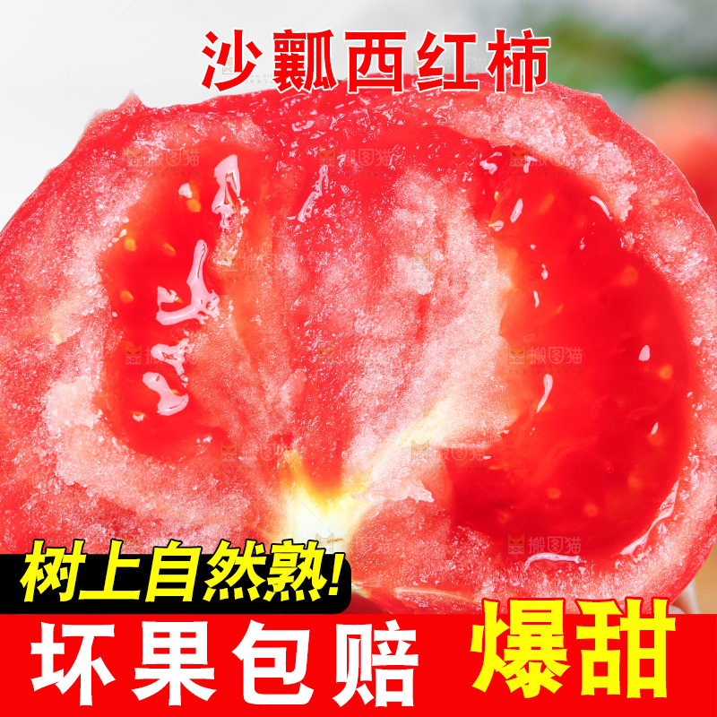 手里拿着沙瓤西红柿