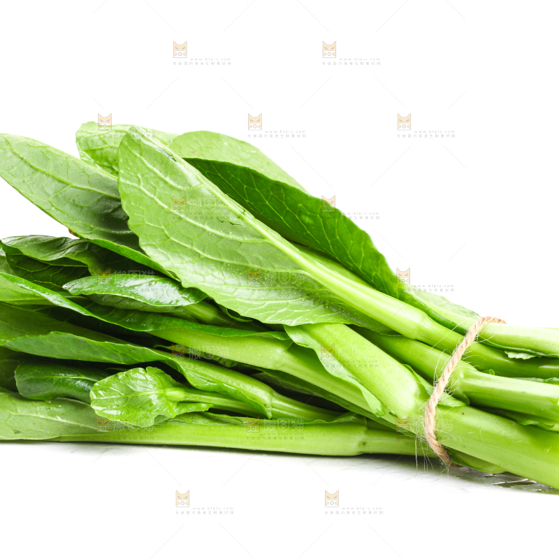白底上放着菜苔