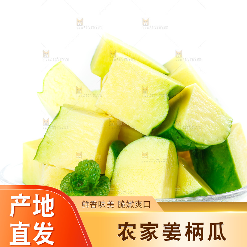 白底上摆放着姜柄瓜