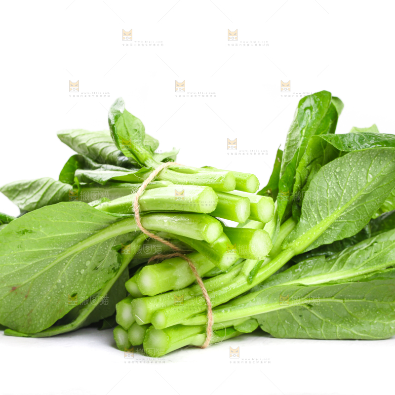 白底上放着菜苔