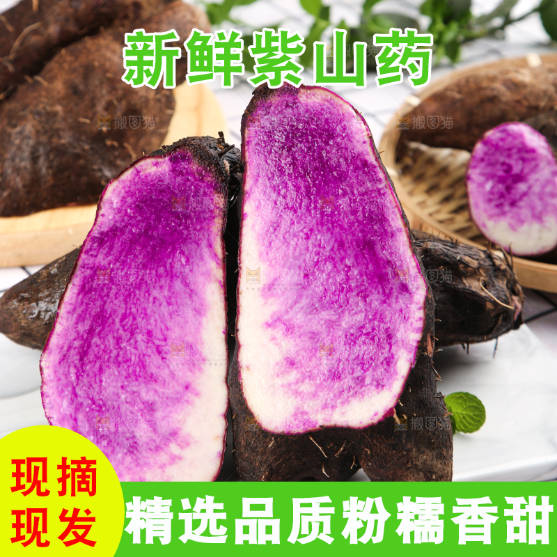 格子底上放着紫山药