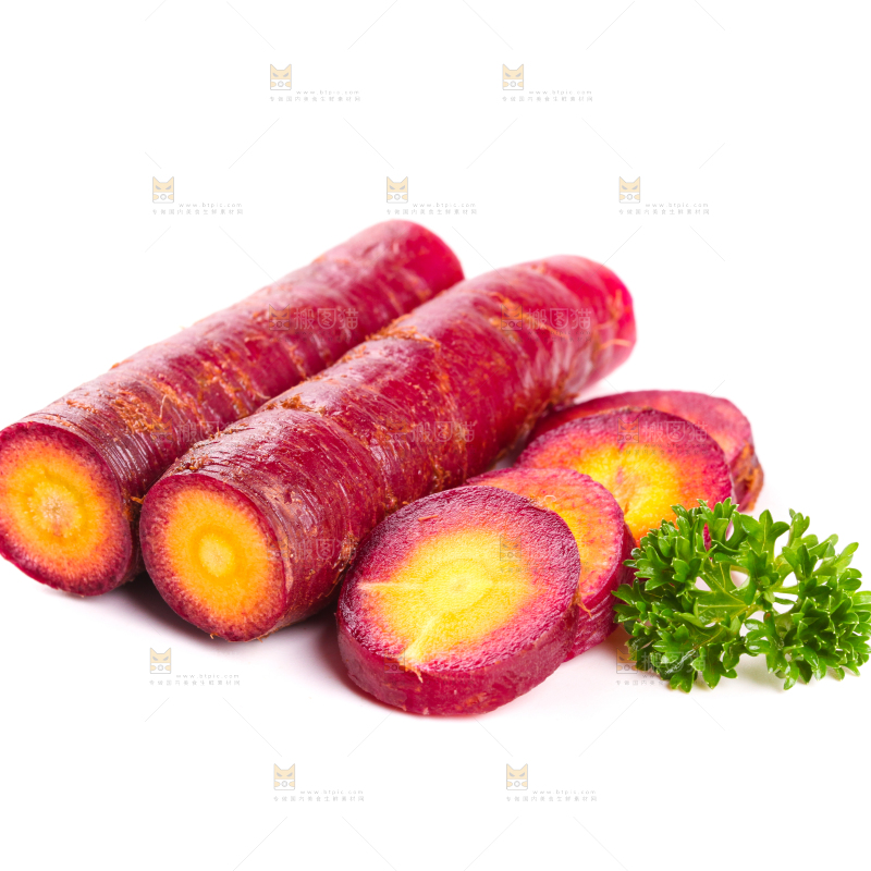 白底上放着胡萝卜