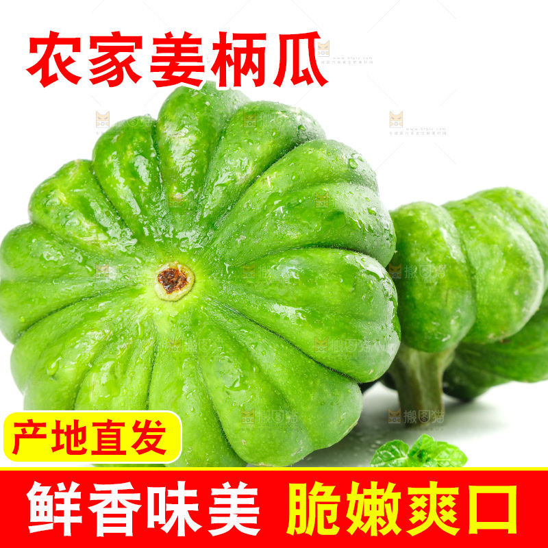 白底上放着姜柄瓜