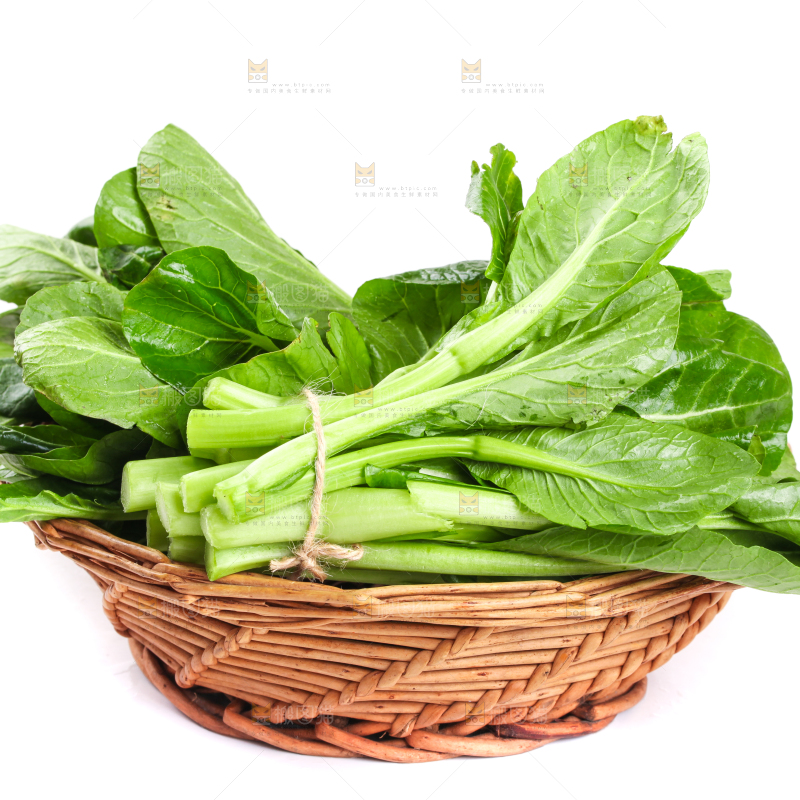 篮子里装着菜苔