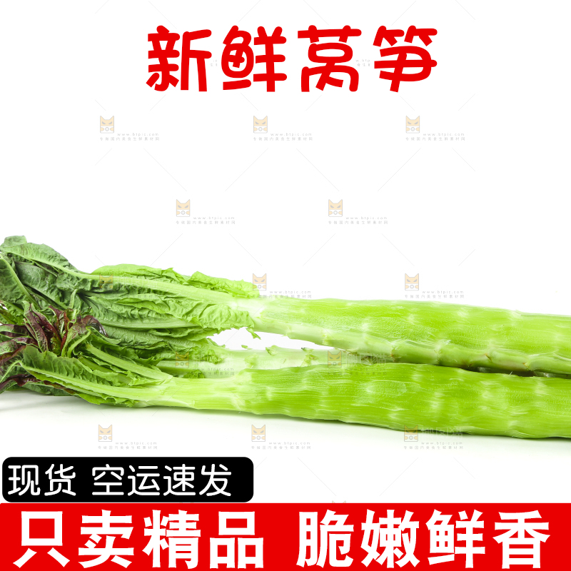 白底上摆放着莴笋