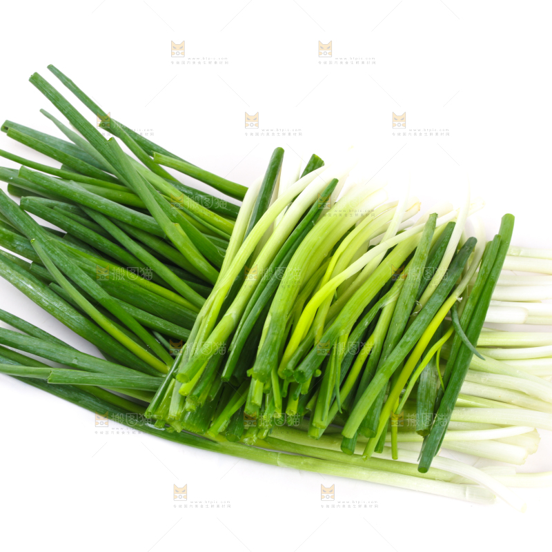 白底上放着小葱