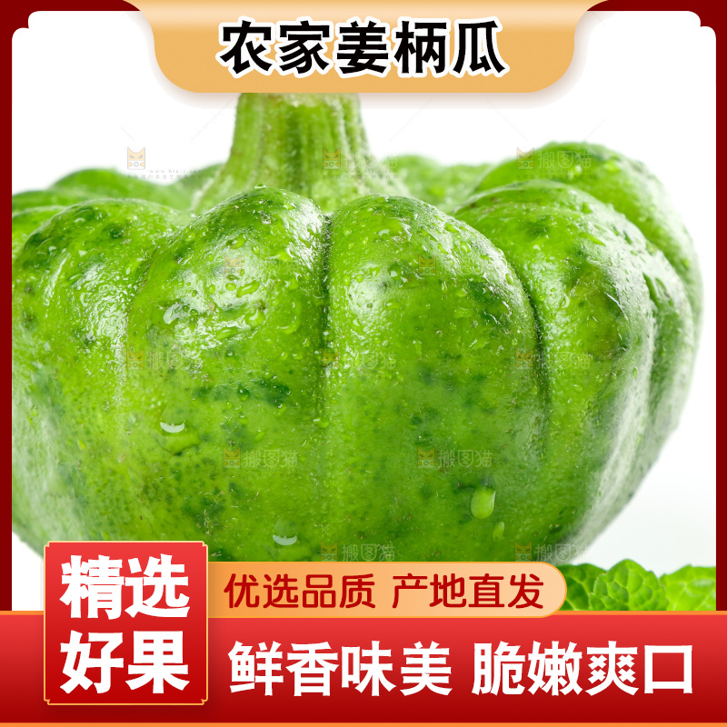 白底上放着姜柄瓜