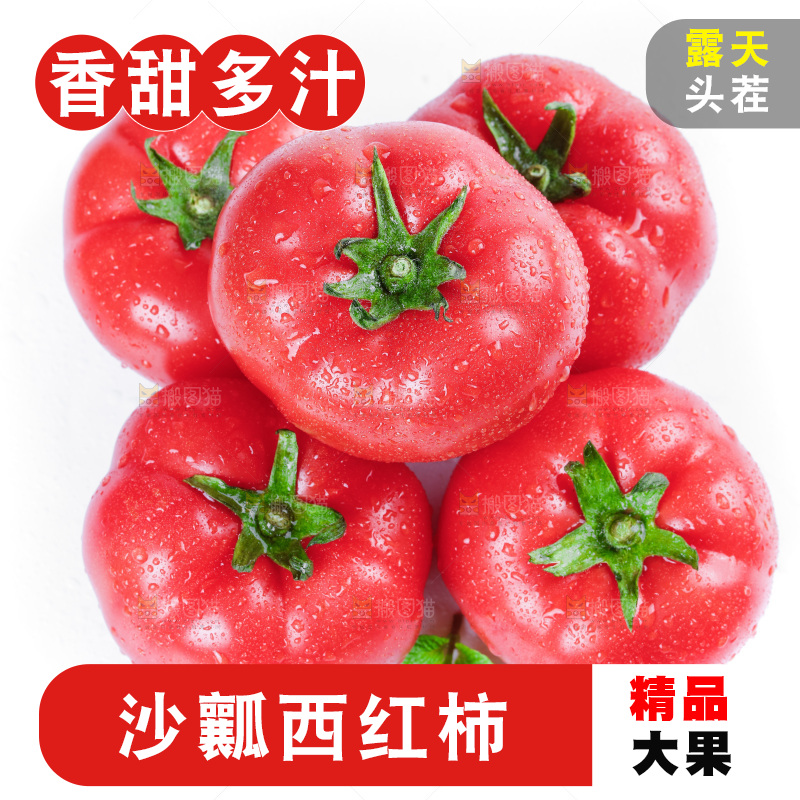 白底上摆放着西红柿