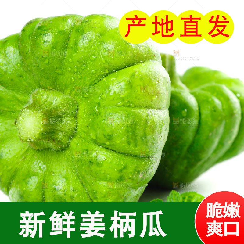 白底上放着姜柄瓜