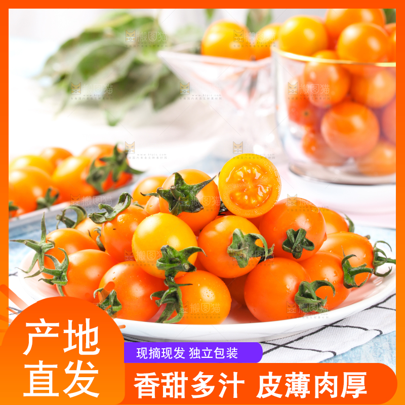 格子上放着小番茄