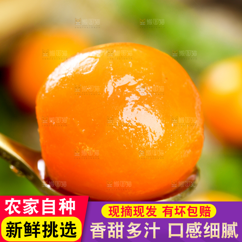 勺子上放着小番茄