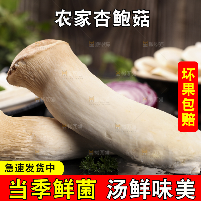 黑石板上的杏鲍菇