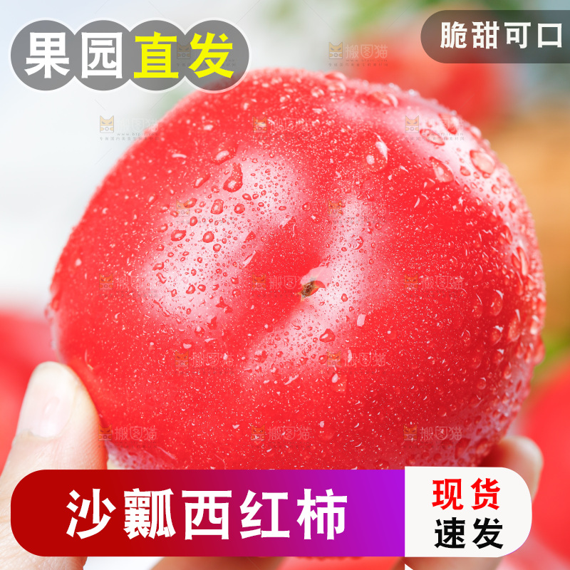 手里拿着沙瓤西红柿