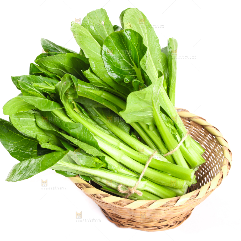 篮子里装着菜苔