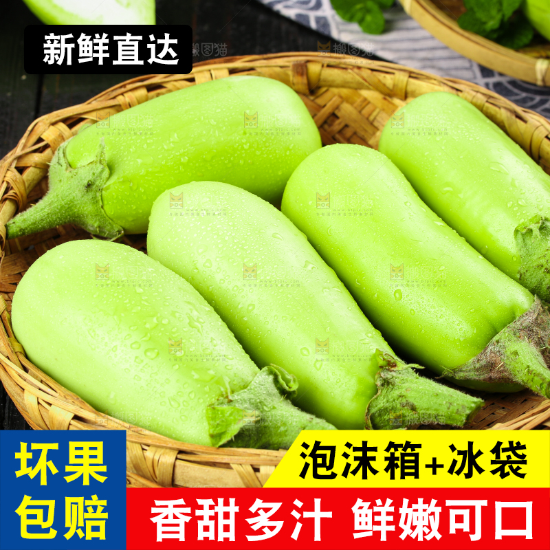 篮子里装着绿茄子