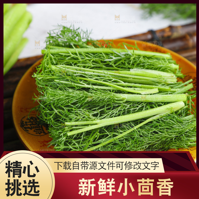 盘子里装着农家茴香菜
