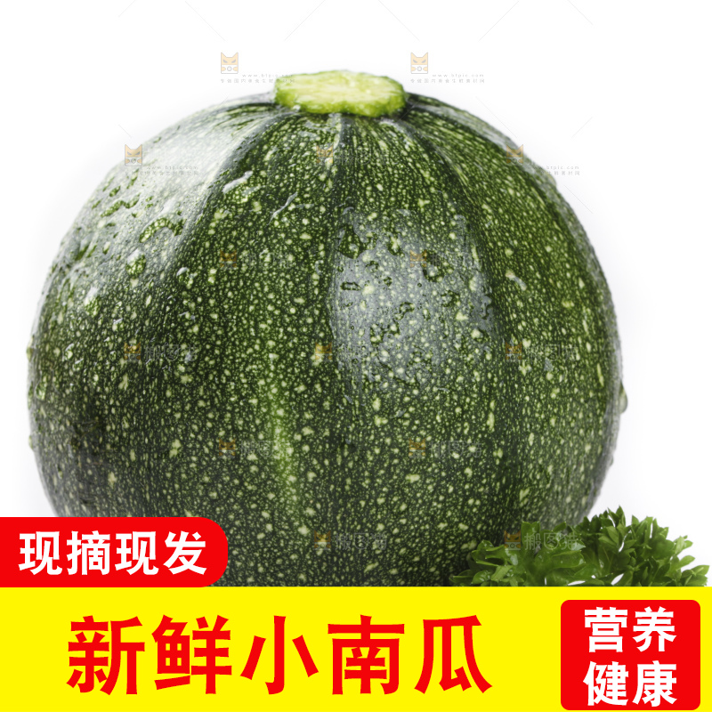 白底上摆放着花皮小南瓜