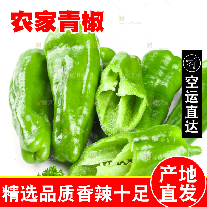 白底上的大青椒
