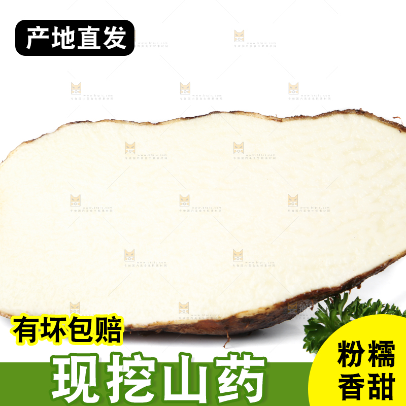 白底上的糯米金秤砣山药