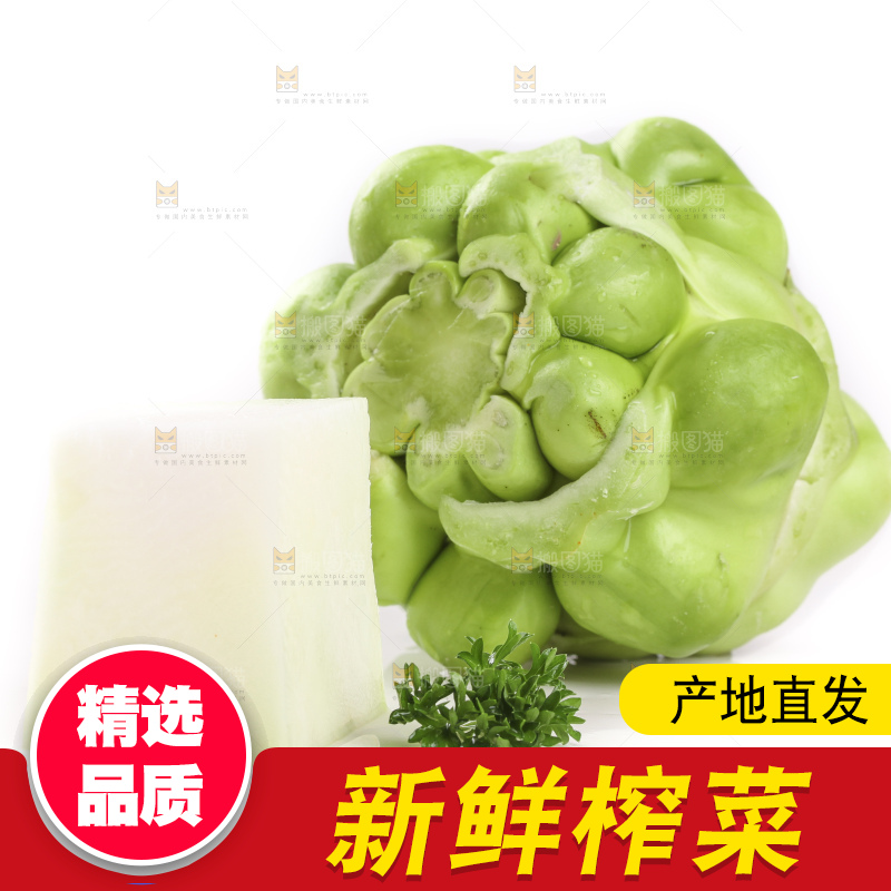 白底上放着芥菜疙瘩