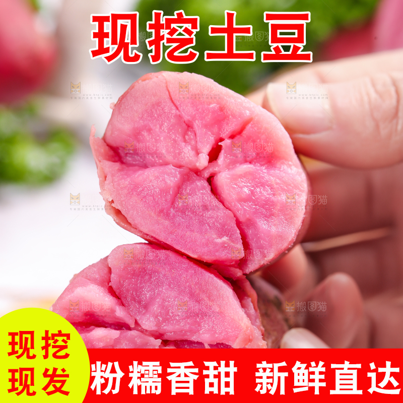 手里拿着云南红土豆
