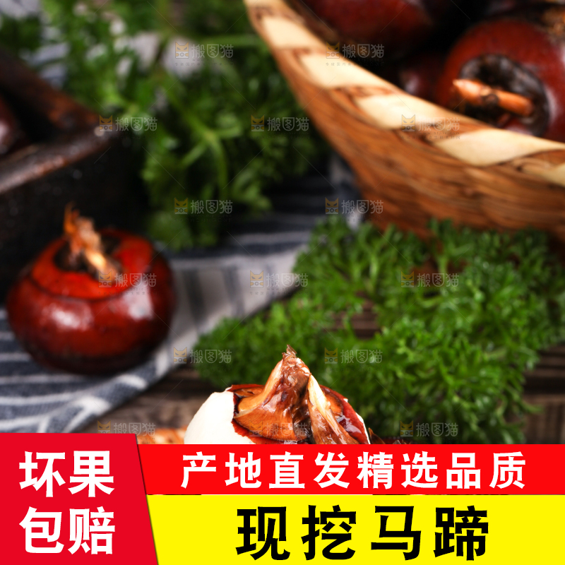 竹垫子上放着广西马蹄