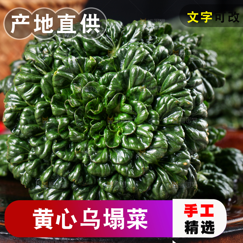 盘子里装着农家乌塌菜